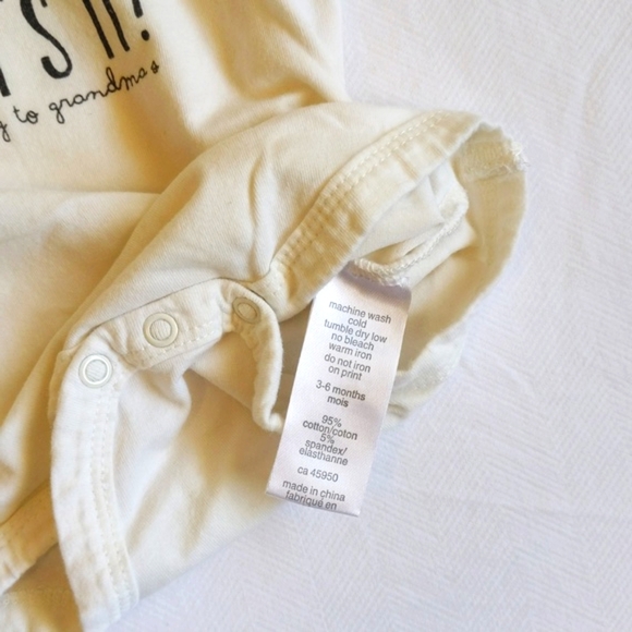 indigo baby ivory grandma graphic short sleeve bodysuit diaper shirt 6 months - Picture 6 of 7